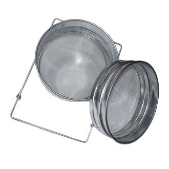 Kettős szűrő (szita) ónozott 21 cm fogantyúkkal