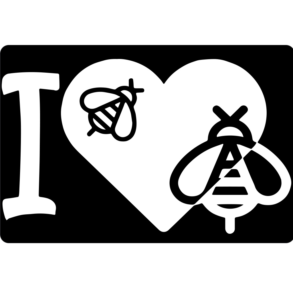 Matrica I love bees - fehér