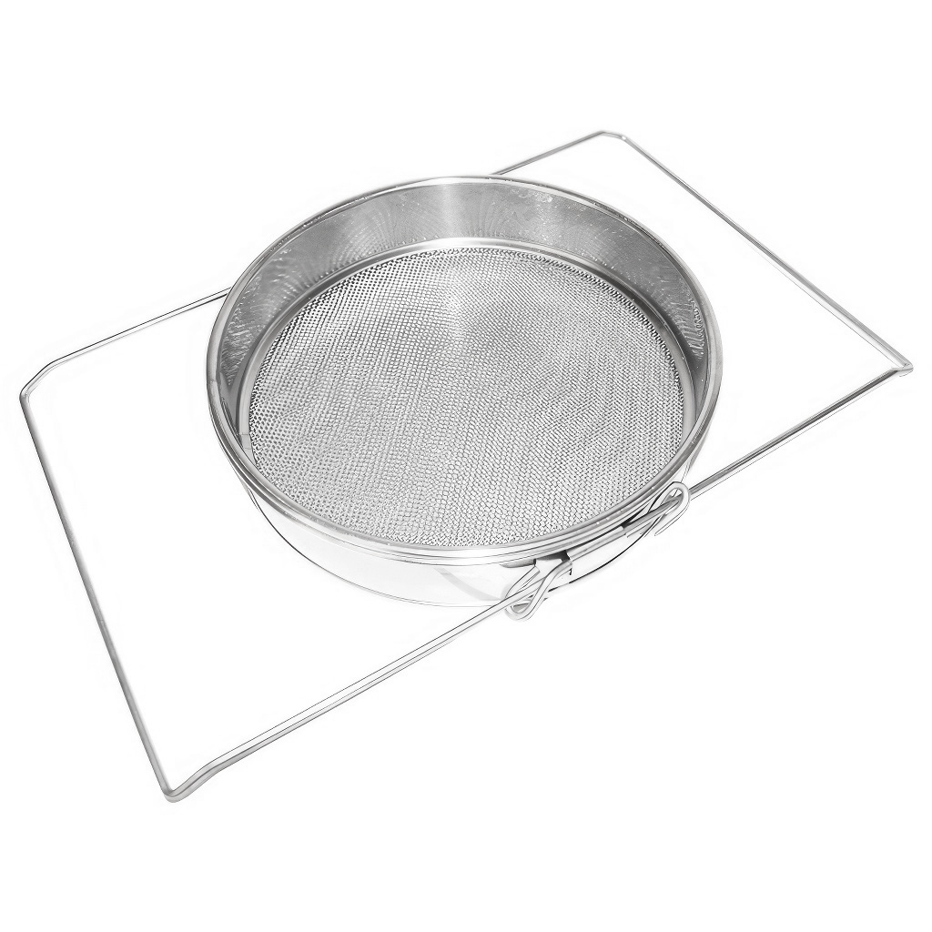 Dupla szűrő (szita) rozsdamentes acél 24 cm fogantyúkkal DE 4