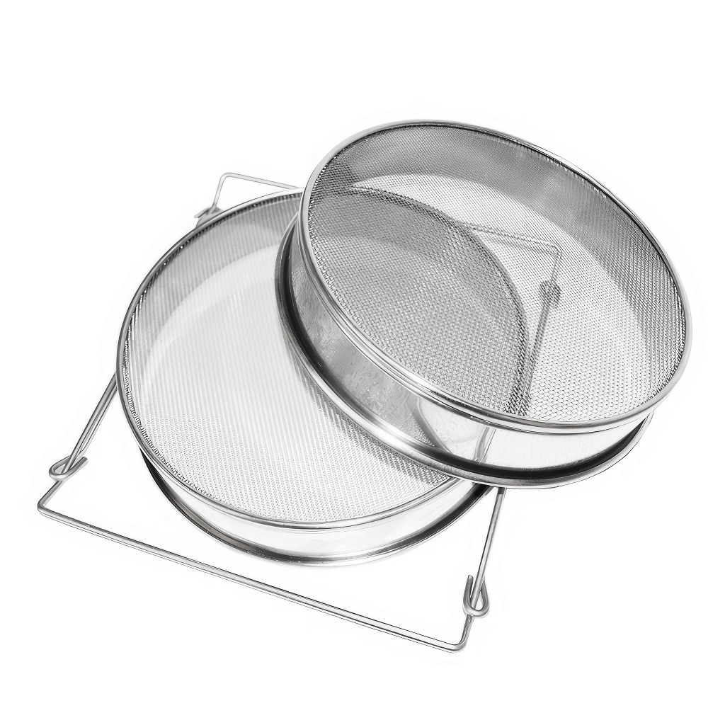 Dupla szűrő (szita) rozsdamentes acél 24 cm fogantyúkkal DE 4