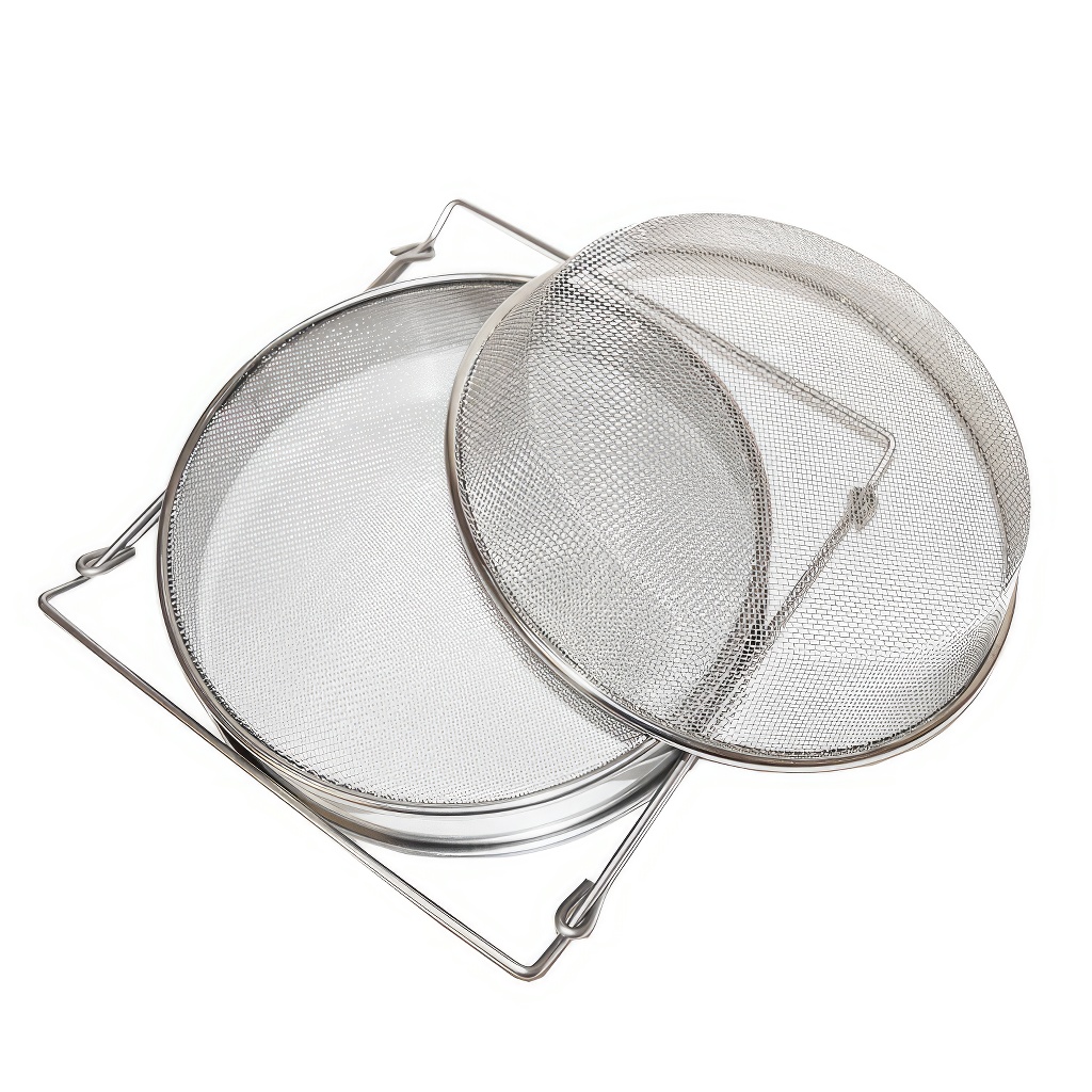 Szűrő (szita) dupla rozsdamentes acél 24 cm fogantyúkkal DE5