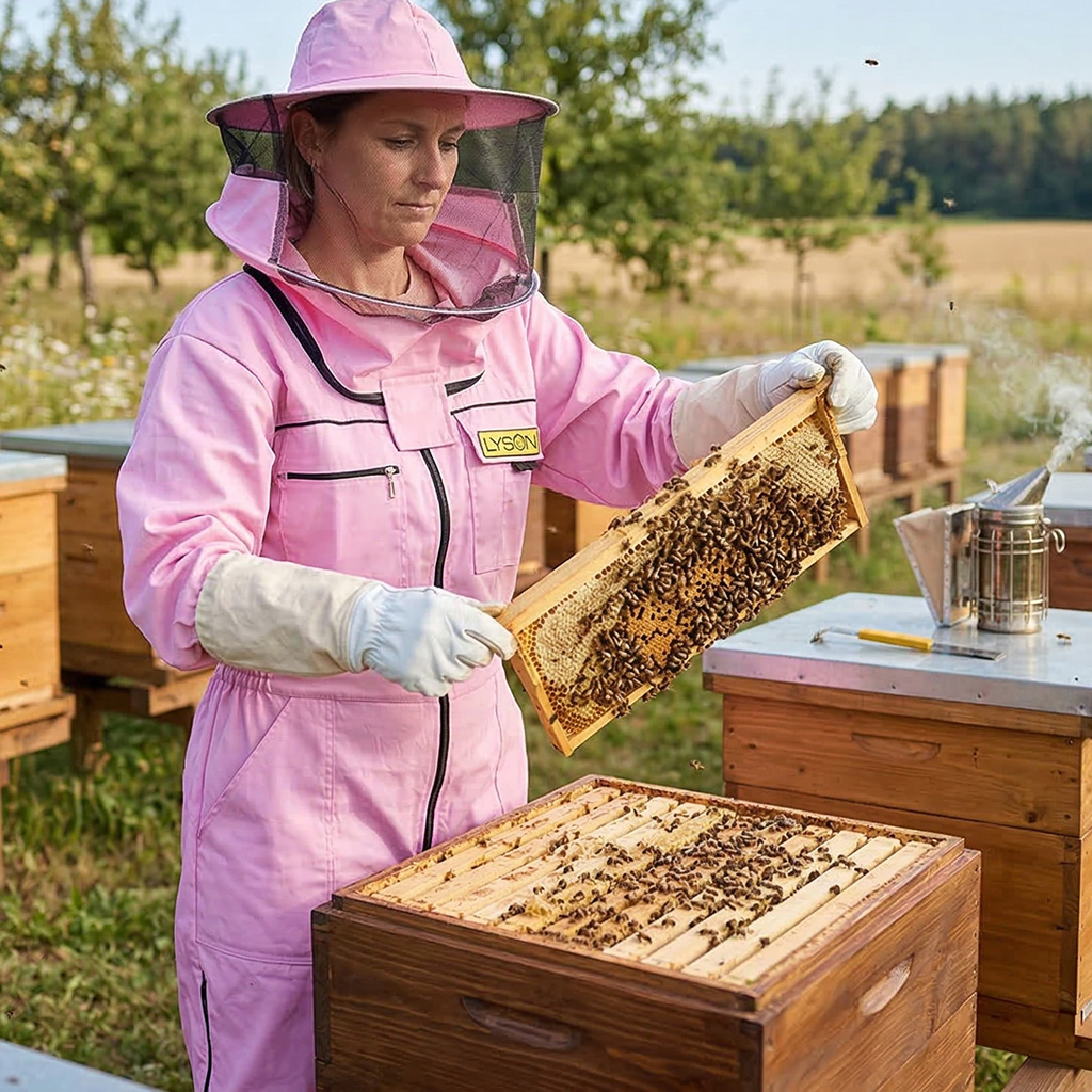 Méhészeti overál kalappal - lila - Lysoň, méret: S-XXXL