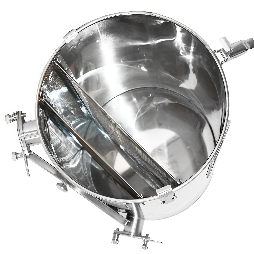 Mézpergető és tisztító vödör Mellarius MaxiLine 50 kg 2 szűrővel