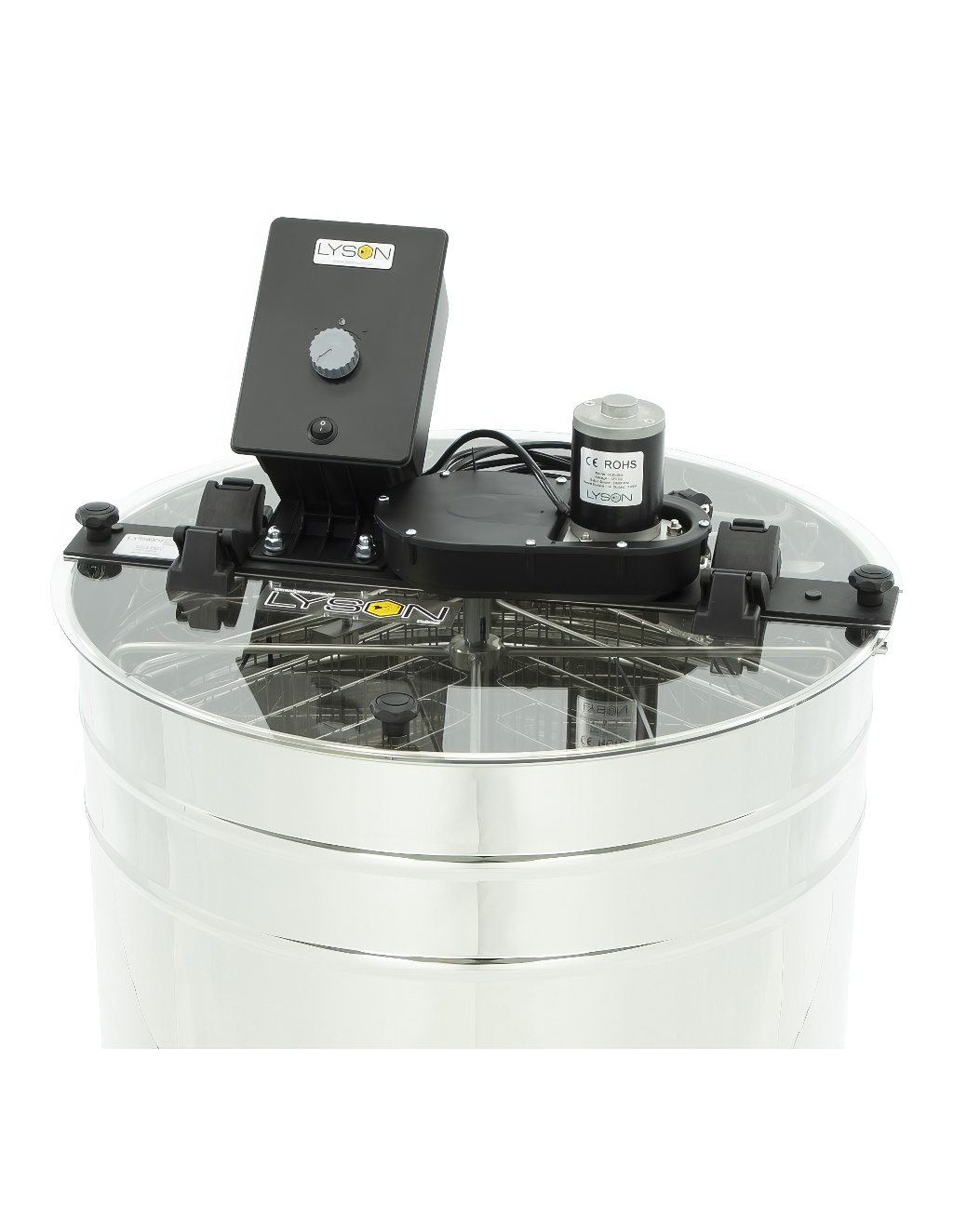 Lysoň Basic 4 r. kézi irányváltós elektromos mézpergető 230V Langstroth P60