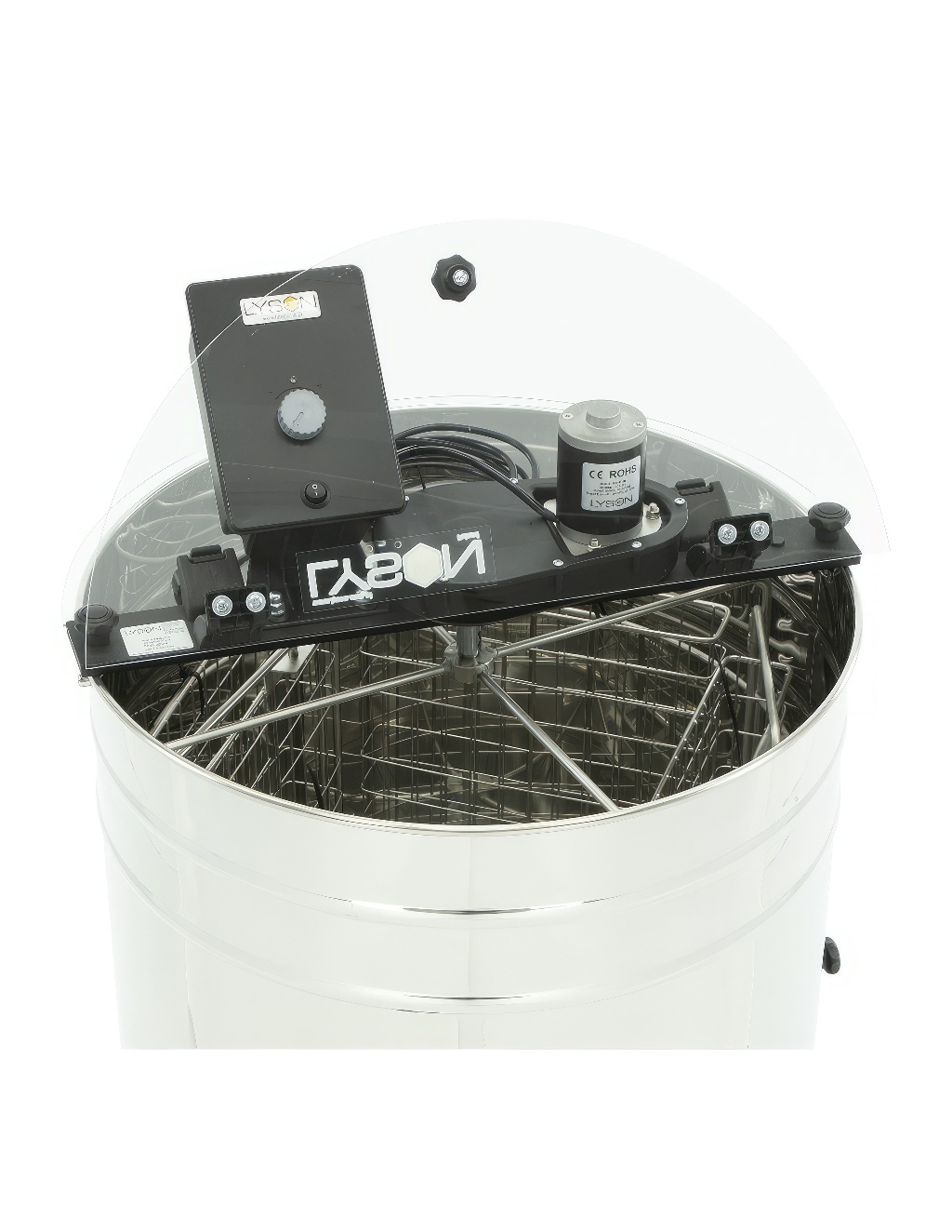 Lysoň Basic 4 r. kézi irányváltós elektromos mézpergető 230V Langstroth P60