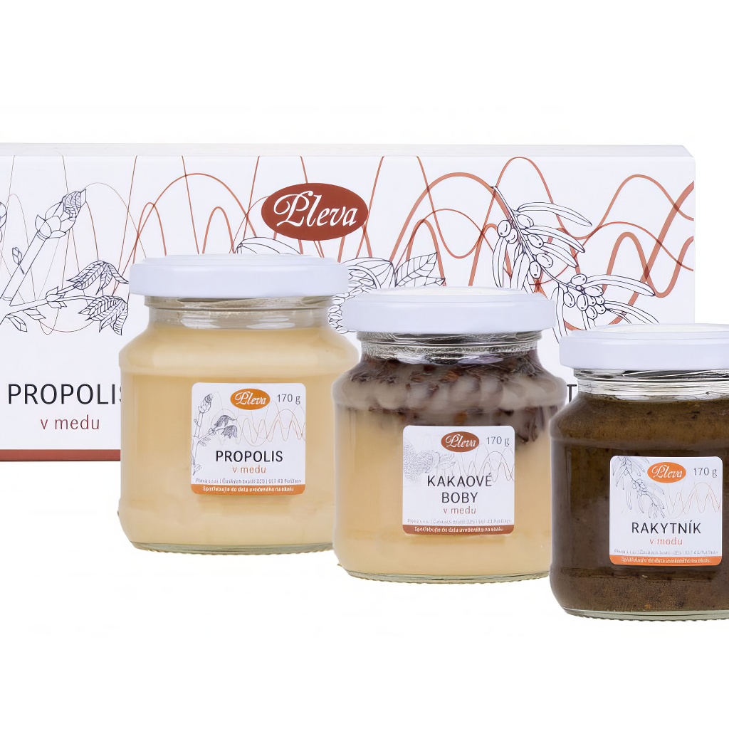 Pleva mézek - propolisz, kakaóbab és homoktövis mézben - 3 x 170 g