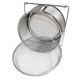 Magas szűrő (szita) dupla fenekű 25 cm fogantyúkkal