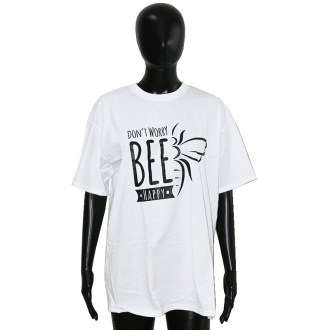 Méhészeti póló ApiSina Bee happy, fehér