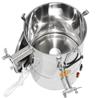 Pergetett méz ülepítő és tárolóedény Mellarius MaxiLine 25 kg beépített fűtőtesttel