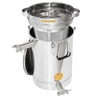 Pergetett méz ülepítő és tárolóedény Mellarius MaxiLine 25 kg kúpos aljjal