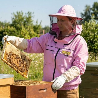 Méhészeti dzseki kalappal - lila - Lysoň, méret: S-XXL