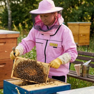 Méhészeti dzseki kalappal - lila - Lysoň, méret: S-XXL