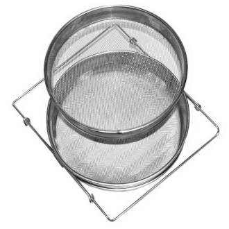 Dupla szűrő (szita) rozsdamentes acél 24 cm fogantyúkkal DE3
