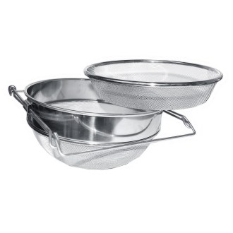 Kettős szűrő (szita) rozsdamentes acélból 24 cm fogantyúkkal DE1