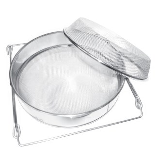 Kettős szűrő (szita) rozsdamentes acélból 24 cm fogantyúkkal DE1
