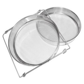 Dupla szűrő (szita) rozsdamentes acél 24 cm fogantyúkkal DE 4