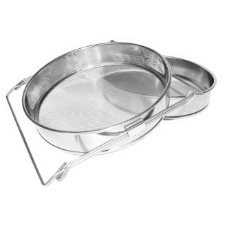 Dupla szűrő (szita) rozsdamentes acél 24 cm fogantyúkkal DE 4