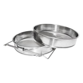Dupla szűrő (szita) rozsdamentes acél 24 cm fogantyúkkal DE 4
