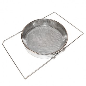Szűrő (szita) dupla rozsdamentes acél 24 cm fogantyúkkal DE5