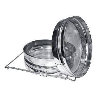 Kettős szűrő (szita) ónozott 21 cm fogantyúkkal
