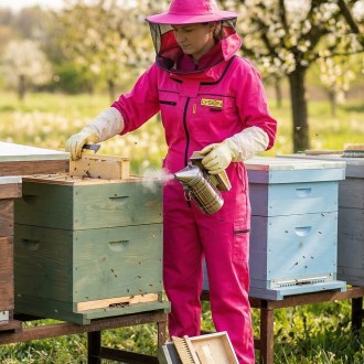 Méhészeti kezeslábas PREMIUM rózsaszín Lysoň, méret: S-XXXXL