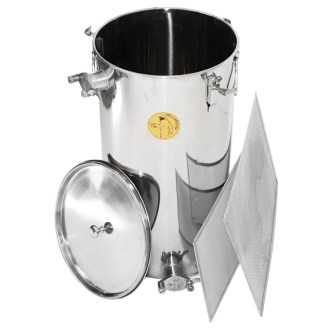 Mézpergető és tisztító vödör Mellarius MaxiLine 50 kg 2 szűrővel