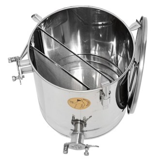 Pergetett méz ülepítő vödör Mellarius MaxiLine 35 kg 2 szűrővel