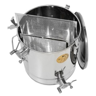 Pergetett méz ülepítő vödör Mellarius MaxiLine 35 kg 2 szűrővel