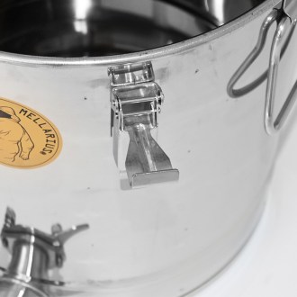 Pergetett méz ülepítő vödör Mellarius MaxiLine 35 kg 2 szűrővel