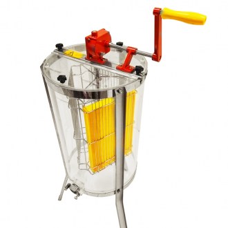 Mellarius ProLine átlátszó 3 keretes kézi mézes pergető nagy karral P40