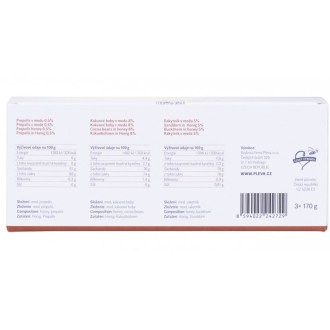 Pleva mézek - propolisz, kakaóbab és homoktövis mézben - 3 x 170 g
