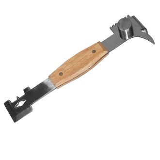 Méhészeti feszítővas Mellarius 5 az 1-ben nagy, rozsdamentes acél, fa nyéllel, 28 cm