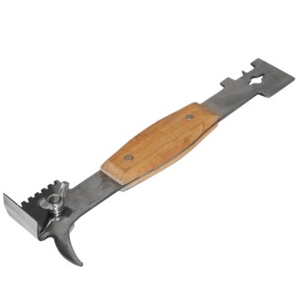 Méhészeti feszítővas Mellarius 5 az 1-ben nagy, rozsdamentes acél, fa nyéllel, 28 cm