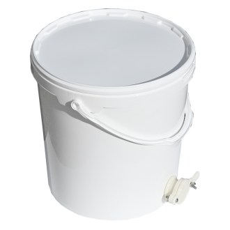 Mézpergető edény 25 kg-os szeleppel - fehér