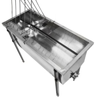 Mézes keret fedelező asztal Lysoň Optima - rozsdamentes acél kád - P 75 cm 39 x 24