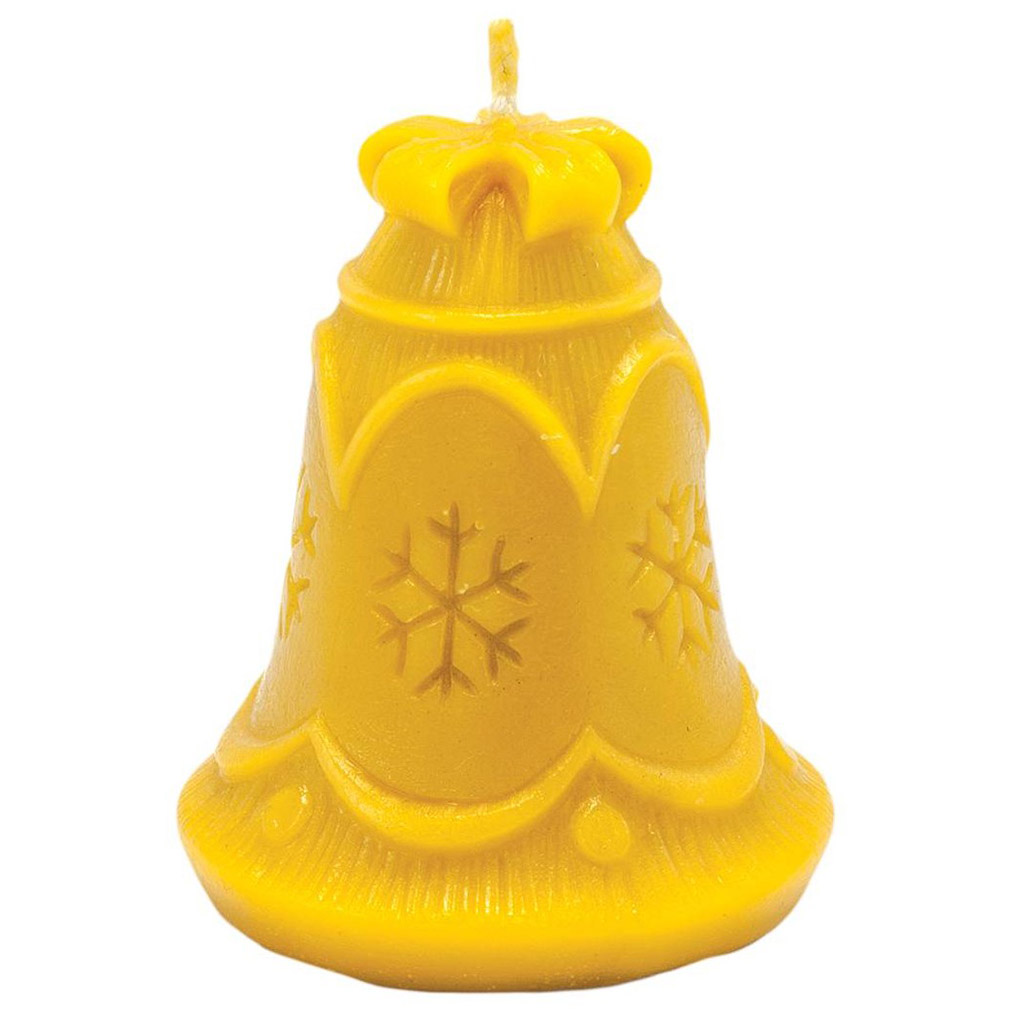 Szilikonos gyertyaöntő forma - harang hópelyhekkel - 8 cm - FS419