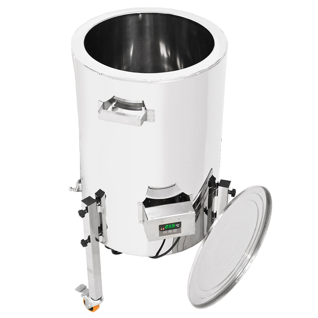 Kristálytalanító mézpergető vödör fűtéssel Mellarius MaxiLine 230 V - 54 liter / 70 kg
