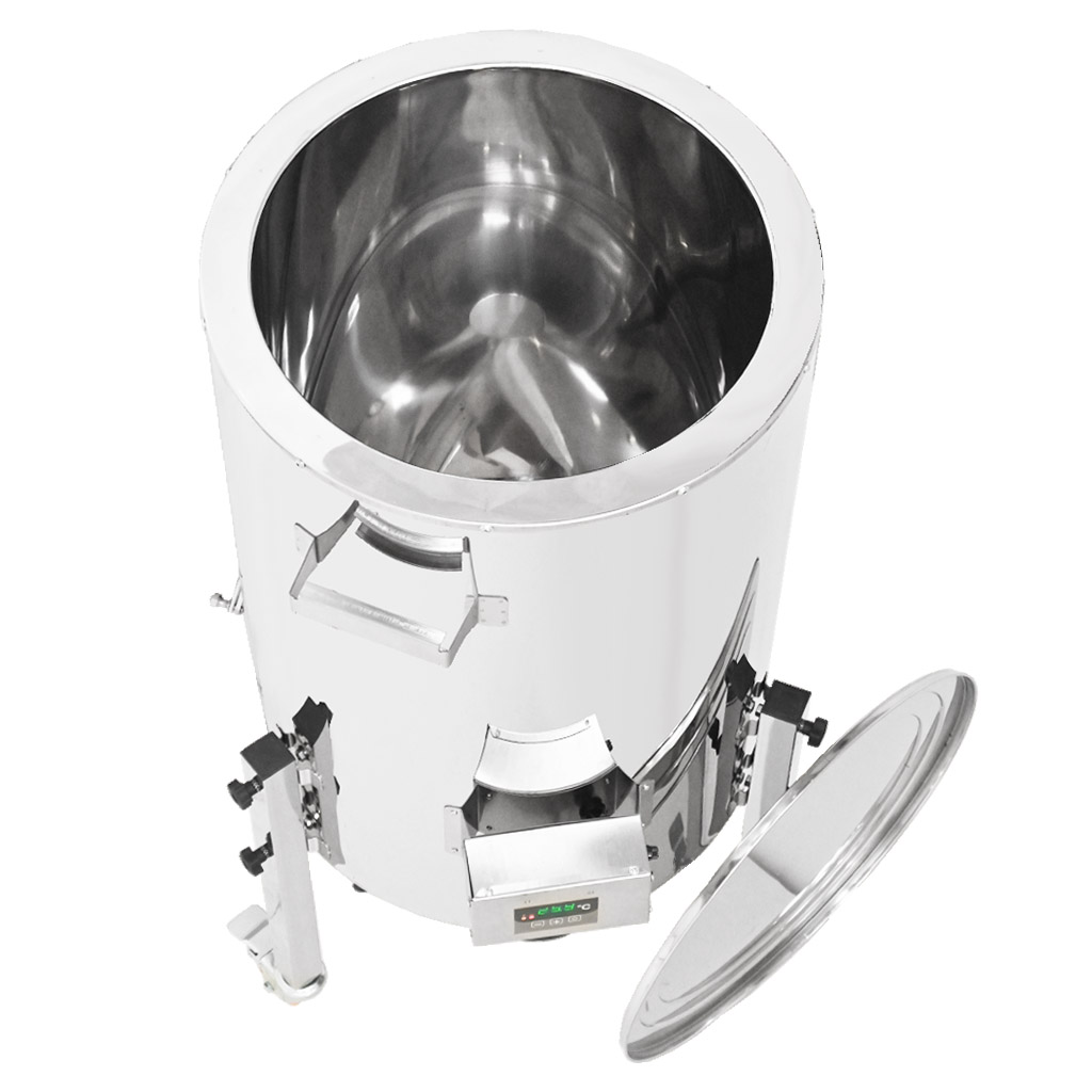 Kristálytalanító mézpergető vödör fűtéssel Mellarius MaxiLine 230 V - 54 liter / 70 kg