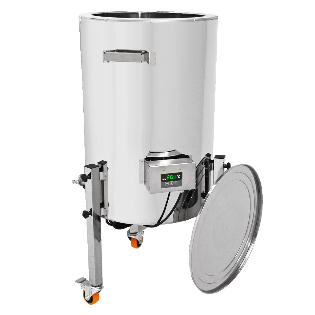 Kristálytalanító mézpergető vödör fűtéssel Mellarius MaxiLine 230 V - 54 liter / 70 kg