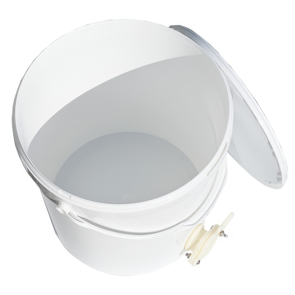 Mézpergető edény 25 kg-os szeleppel - fehér