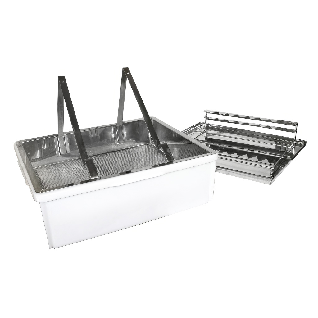 Fedelező tálca ApiNord - rozsdamentes acél - 1 keretes lerakóval.